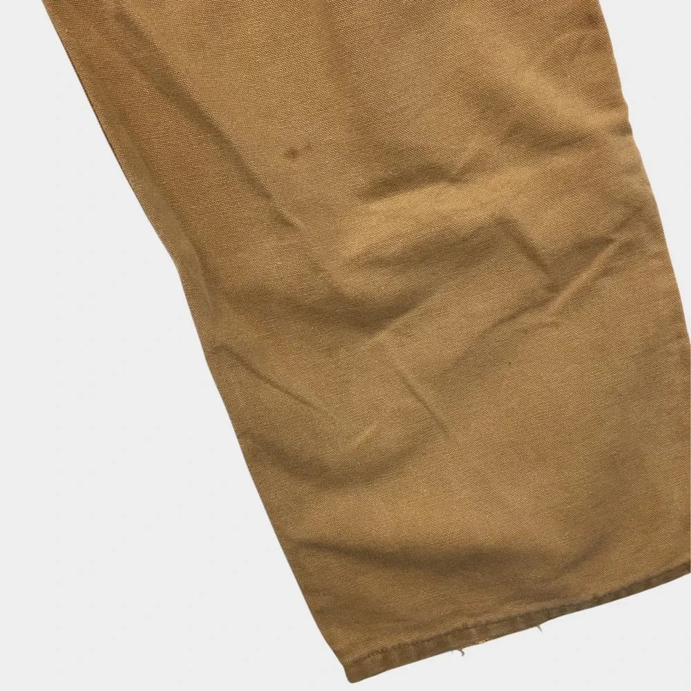 Carhartt Duck Bib Overalls Mens 38x30 Brown Cotton Canvas Double Knee Workwear
